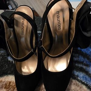 Maurices Black Heels with Floral Accent